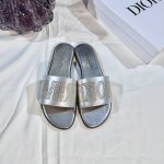 出厂： Dior 迪奥 2025新花色 太空珠平底拖鞋 一字拖 休闲凉拖 码数：35-42 颜色：银色