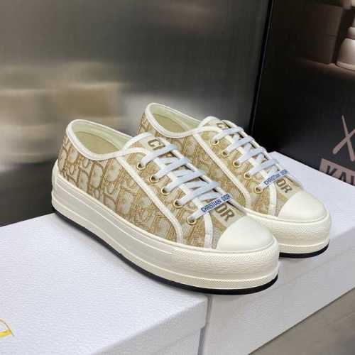 橙子出厂价 Dior 迪奥新款 低帮厚底刺绣帆布鞋 运动鞋小白鞋 Walk’N Dior Oblique 暗花字母Logo提花刺绣图案拼色 码数：34-40