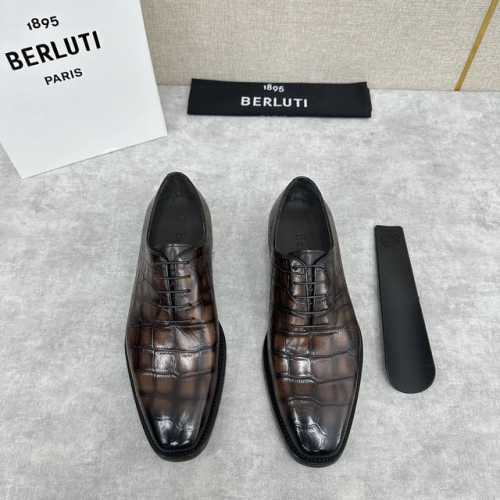berlut* 布鲁提 新款男士手工擦色正装皮鞋出货 独家渠道精品，甄选优质进口小牛皮鳄鱼压纹鞋面 手工擦色工艺处理效果 半固特异冷粘工艺 古朴大气 古文压花真