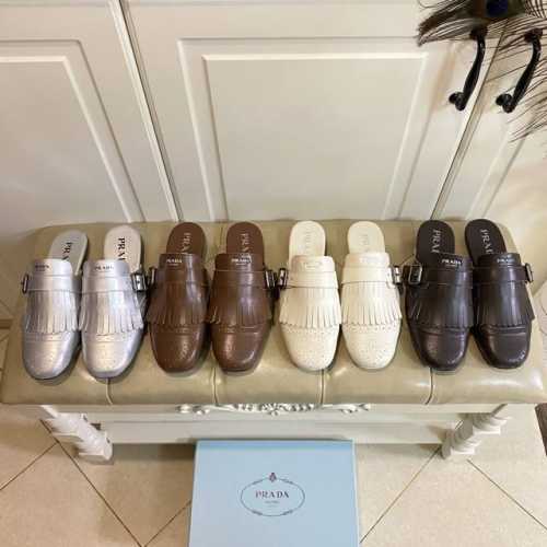 出厂价P P370，普拉达Prada流苏拖鞋，牛皮面，牛皮里，35-40码 41，42码定做不退换