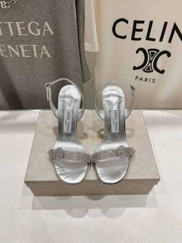 高版本出厂 Jimmy Choo*｜Jc 吉米周2025Ss夏季新款烫钻高跟凉鞋 原版套楦，完美的线条，简约大气上脚显气质粗跟舒适百搭，还能拉长双腿显高显瘦显腿