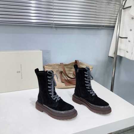 高品质出厂牛反绒 ！ 小众潮牌 Brunello Cucineli ss24秋冬 new arrival～ 布鲁内诺库奇内利｜新款系带马丁靴短靴！ 上脚帅气舒适 - 点击图像关闭