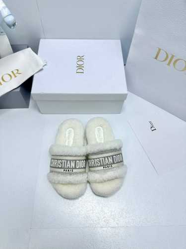 Dio*R Dr2023早春新款 Reverse 厚底果冻色女毛拖 Cd字母logo立体刺绣圆头拼色平底露趾拖鞋 市面顶级版本 材质:原版一致环保高温水溶棉质电