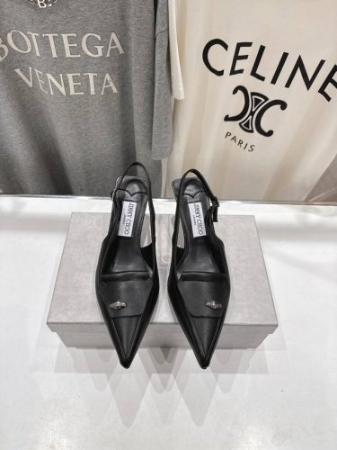 高版本出厂 Jimmy Choo*｜Jc 吉米周2025Ss新款简约尖头高跟鞋凉鞋 原版套楦，完美的线条，简约大气上脚显气质粗跟舒适百搭，还能拉长双腿显高显瘦显