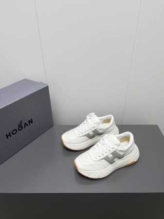 HOGAN 2025春夏最新运动鞋情侣厚底老爹鞋爆款休闲系列 松糕厚底休闲鞋 流行 H拼色工艺~休闲运动鞋履精湛手工设计融入军装元素，兼职实用与个性造型感;多元 - 点击图像关闭