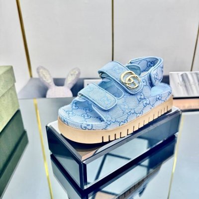 出厂价pp gucci2025官网新款魔术贴厚底凉鞋整双鞋子采购Zp开发打造 全部定制材料 独家开模大底 细节全部对版出货 连包装也做到跟正品一样 码数:女35