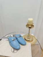 爱马仕 HerméS 乐福攀扣五金拖鞋 高品 原版工艺 浅蓝 款式经典 简约 此款主要对比的就是工艺 品质 爱马仕 HerméS 夏天开始不一样的夏天生活 爱马