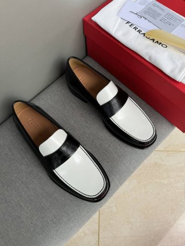 原单品质 独家新款 菲拉格慕ferragamo正装皮鞋 套脚鞋专柜新款同步 精致手工缝线 做工细节堪比专柜 鞋面进口牛皮 牛皮内里 原版意大利真皮大底 黑色 酒