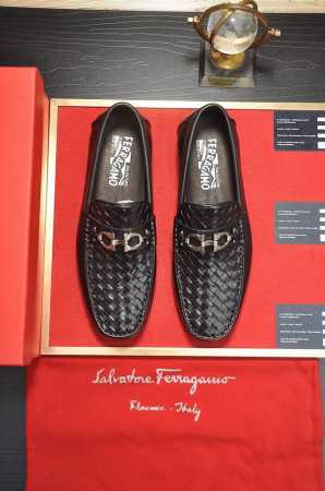 出厂价 Ferragamo 菲拉格幕 专柜最新款 原版进口开边上乘牛皮手工编织成+进口牛里+原版奢华金属扣+原版组合大底 对比无压力 38--44 - 点击图像关闭