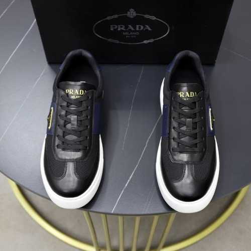 Prada 普拉* -高端品质 原单 -鞋面：进口纳帕小牛皮拼接进口布匹、鞋身车缝品牌图腾、鞋舌空压品牌logo -内里：水染牛皮 -大底：超轻tpu 发泡；成