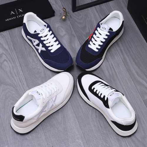 商品商标：Armani 阿玛尼 休闲鞋 正码码数: 38-44 商品材料：精选牛皮拼接网布鞋面 网内里 牛皮鞋垫 橡胶大底