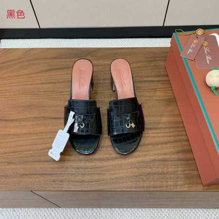 Loro Piana 石头纹中跟拖鞋。鞋面石头纹牛皮，羊皮内里及垫脚。真皮中底，真皮包跟。进口真皮大底。跟高8cm码数：34-42 34、40、41、42定制不 - 点击图像关闭