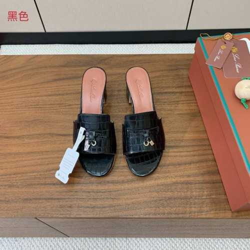 Loro Piana 石头纹中跟拖鞋。鞋面石头纹牛皮，羊皮内里及垫脚。真皮中底，真皮包跟。进口真皮大底。跟高8cm码数：34-42 34、40、41、42定制不