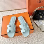 平底 高跟 其他色来图做货 HermèS 爱马仕经典系列 H家 Oasis工字H凉拖鞋 掌纹牛皮 真皮底 跟高:平底 5Cm 正码:35-39订做34.40.4