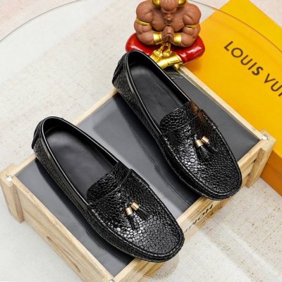 工厂p价 Lv 新款豆豆鞋专柜一比一制作原单品质、进口原版头层牛皮鞋面进口头层皮内里原单原版橡胶大底、｛高品质看得见｝黑色，蓝色，码数：38-45