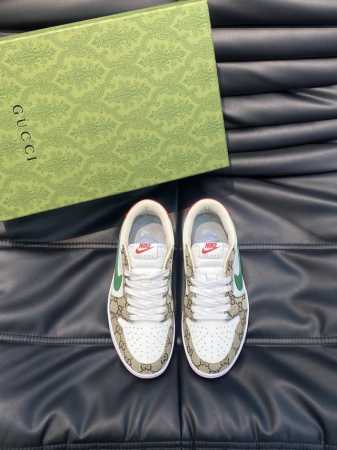 Gucc*X Nike联名低帮休闲运动鞋，采用头层牛皮拼接原版帆布精心制作，侧身联名印花logo装饰，双色橡胶鞋底、后侧鞋口和鞋跟处均带有品牌标志性细节，提升格 - 点击图像关闭