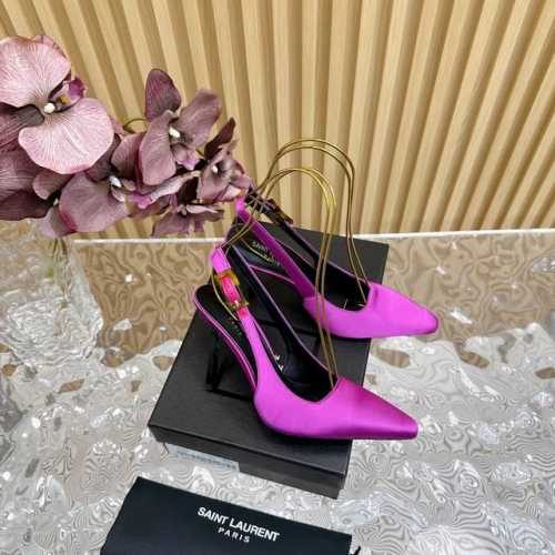 YSL 圣罗兰 SS2024夏季新品 走秀款高跟凉鞋 2024全新春夏系列后带方扣高跟凉鞋 ！ 尖头高跟拖鞋淡淡的夏日里怎么少得了一双仙女鞋 各种小裙子搭配起来