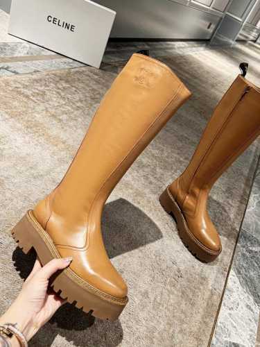 Celine 秋冬 凯旋门侧拉链长筒靴，爱马仕水性边油油边工艺，头层牛皮面，头层水染牛皮里，垫脚，35-41， 40.41定做