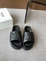 Celine 25Ss春夏新款罗马厚底凯旋门拖鞋 度假风必备 赛琳沙滩拖鞋 厚底拖鞋 原版本购入开发 专柜最新 进口羊皮面料超级柔软舒适原版开模橡胶大底 码数：