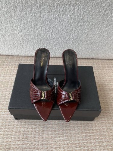 saint Lauren* 圣罗兰25Ss Monogram高跟鱼嘴拖鞋 成为 Ysl的女人怎么离得开一双好穿的高跟鞋 我经典设计，时尚传承 Ysl的设计师们将