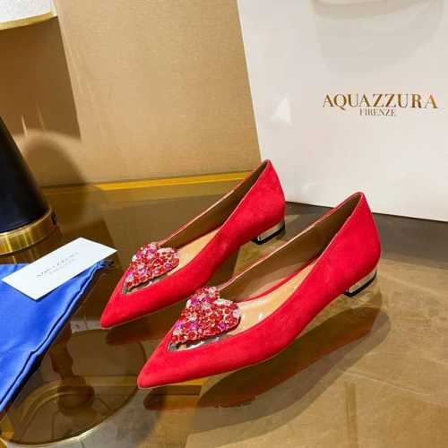 Aquazzura 新款 顶级版本 菠萝女士镂空平跟单鞋原版1比1开模五金扣，鞋跟！施华洛世奇水钻，闪耀光芒， 进口羊皮搭配原版开模五金扣制，简单大方 .使鞋子