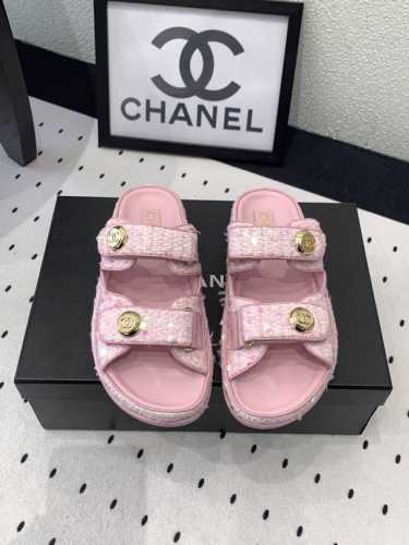 Chanel新款沙滩鞋 高版本出货 上脚舒适超显腿型 夏季出行旅游必备单品 高密度编织鞋面 羊皮垫脚 原版开模大底 Size: 35-39 40 41订做