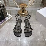 出厂 迪奥 Dior 25Ss 夏季新款 新元素 Dior 春夏新款 钻扣 平底 粗跟 圆头 凉鞋女鞋 圆柱跟凉鞋 圆头粗跟果冻色露趾圆头鞋 市面顶级版本 鞋面