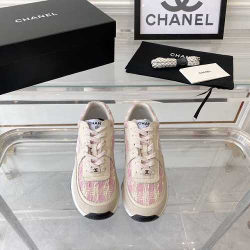 Chanel新款情侣运动鞋 高版本出货 仙女必备款 上脚特别优美 原版定制的妮布材料配麂皮面 原版开模大底 Size：35-40 男码10