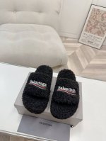p直销 女鞋 女装 厚底 Balenciaga巴黎世家秋冬潮品毛拖Cx 鞋面字母图案、电绣徽标刺绣工艺！高级感满满当当！上脚特别漂亮 面料：羊卷毛 非常柔软舒适