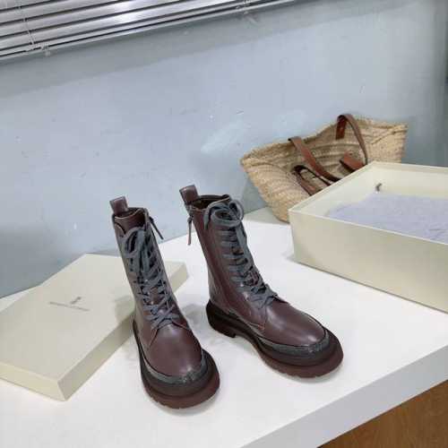 高品质出厂皮面 ！ 小众潮牌 Brunello Cucineli ss24秋冬 new arrival～ 布鲁内诺库奇内利｜新款系带马丁靴短靴！ 上脚帅气舒适
