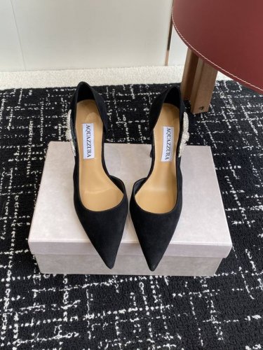 代购级 aquazzura 25Ss 惊艳火爆款 菠萝 王室贵族的钟爱雍容华贵 气质高雅 到手如图柜级品质 进口麂皮 钻扣蝴蝶结 小羊皮内里 意大利真A级真皮大