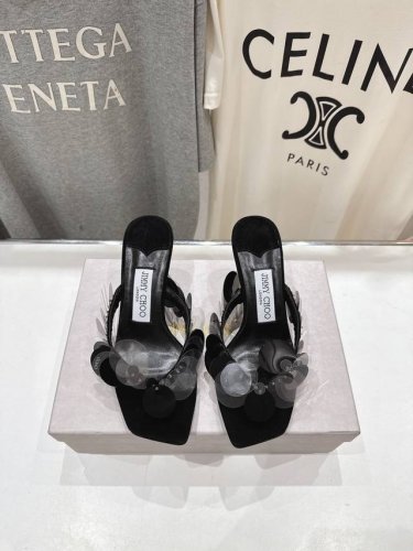 高版本出厂 Jimmy Choo Jc 吉米周2025Ss新款简约夹脚高跟鞋人字拖鞋 原版套楦 完美的线条 简约大气上脚显气质粗跟舒适百搭 还能拉长双腿显高显瘦