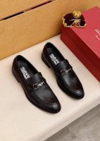 商品商标：Ferragamo 菲拉格慕 休闲皮鞋 正码码数: 39-44 38.45.46订制 商品材料：精选 进口小牛皮压花鞋面，进口羊皮内里。强烈立体视觉效