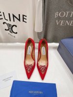 高版本出厂390 Aquazzura～菠萝24Ss 全新水钻高跟鞋时装鞋单鞋 市场顶级版本 大热水钻 蹬上瞬间Gossip Girl的感觉 上脚超级有气质 既简