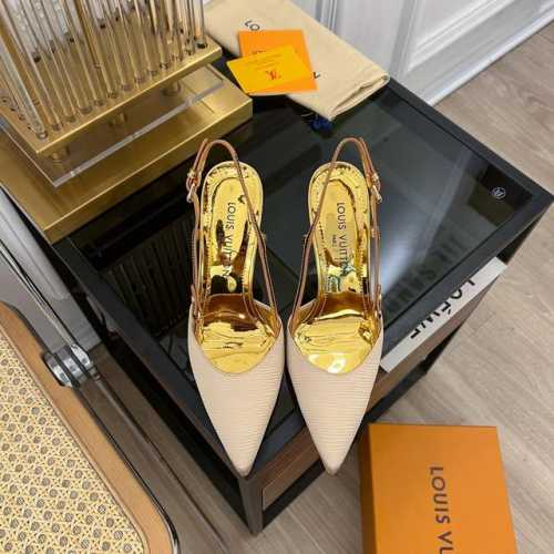 Louis Vuitton 路易威登 2024 L家2024春夏新品 专柜主打爆款尖头高跟凉鞋系列 鞋面：真丝 压纹 内里：羊皮 大底：意大利进口真皮大底 跟高