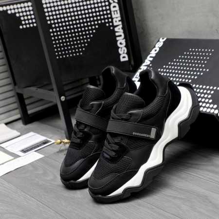 商品商标：Dsquared2 男款休闲鞋 正码码数: 38-44 45.46定做不退换 商品材料：精选牛皮拼接网面 网内里 牛皮鞋墊 原版大底 - 点击图像关闭