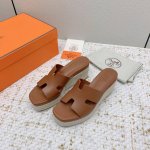出厂 高版本 HermèS 爱马仕经典防水台H 坡跟厚底麻绳底 拖鞋 凉鞋 极约复古的设计 浓厚的异域风情 时髦感十足、随便上脚都很有腔调 简简单单的款式随便搭