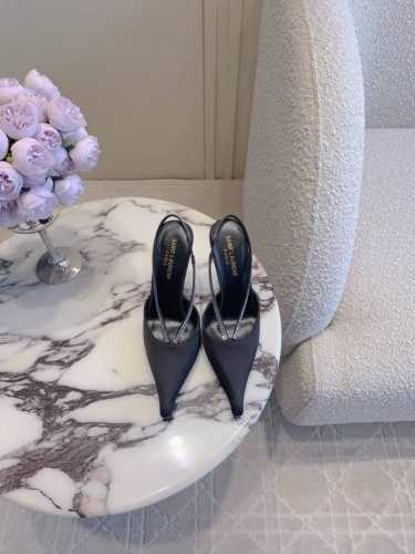 出厂价Pp P360 Saint Lauren* Ysl 杨树林新款水钻尖头高跟鞋 小姐姐的美丽尤物高跟鞋 优雅迷人性感 女人味十足 鞋面真丝进口A级水钻 内里