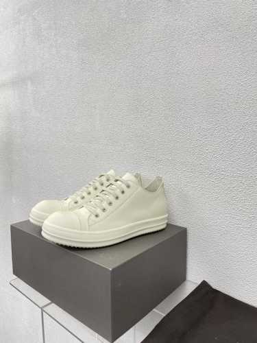 男女款 Rick Owens-24Fw 厚底 Ro 系列 牛皮面 情侣款 高品质 米白 头层牛皮 皮质 Rick Owens 2022到2024至今的大热款 懂