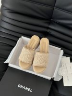 Chanel 25P新款双C编织拖鞋 新编织面料 编织鞋面 内里羊皮 原版大底 Size:35-39 其他码数定做