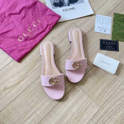橙子出厂价p gucci 古驰 夏季新款 水钻双G扣平底拖鞋 一字拖 休闲凉拖 码数 35-41