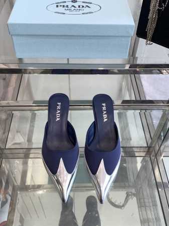 PRADA普拉达 2025ss新品T台秀场穆勒鞋 真丝尖头系列 顶级版本 prada25“T台秀款”,主推热卖款式，真丝材质搭配TPU穆勒系列春夏单鞋凉鞋系列 - 点击图像关闭