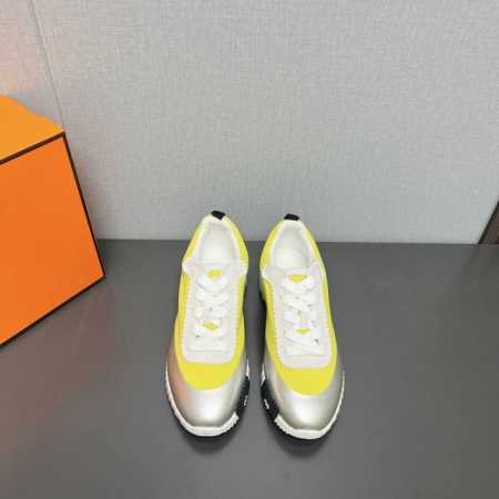 出厂：女400男430独家顶级版本 Hermes爱马*仕24Vs春夏新款情侣运动休闲鞋系列 经典运动风格+英伦拼色设计，经典耐看！原版倒模楦型，极致1:1形体， - 点击图像关闭
