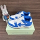 顶级版本Off-White Out Of Office 低帮滑板鞋情侣款北卡蓝。 Off-White箭头符号、Ziptie 标签、1Ogo印花等经典元素皆在此呈