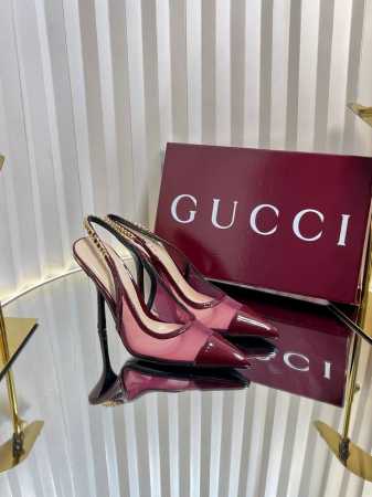 出厂 顶级版本 Gucci古驰女士G女士尖头银质感小字母Logo跟鞋火爆全网100周年秀场大爆款无原版不开发购买原版一比一完美复刻 黑色内里金属链条 面料 进口 - 点击图像关闭
