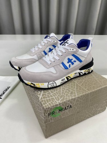 冲量价: premiata 普瑞米亚达 时尚 运动 休闲 慢跑 情侣鞋 普瑞米亚达意大利名品百年历史 所有工艺全手工打造 米 字一样的Logo简称米字鞋 完美的