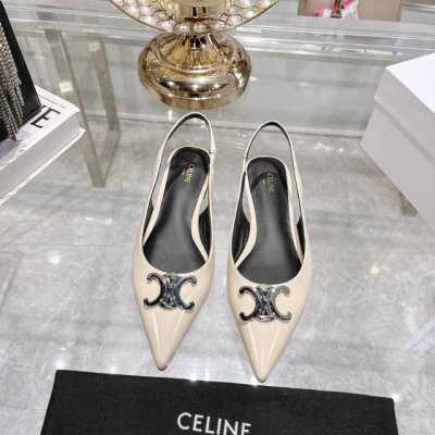 出厂 Celine思琳赛琳 新款凯旋门猫跟凉鞋女金属扣后空包头高跟鞋性感气质尖头单鞋干净利落 增高显腿细，无论是单穿还是搭配阔腿裤，高街又复古 一起来做Celi