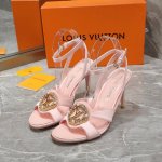 工厂价 Louis Vuitton 路易威登 2024年新款凉鞋 鞋面：真丝 内里：羊皮 鞋底：意大利真皮大底 跟高：9Cm 码数：35-40