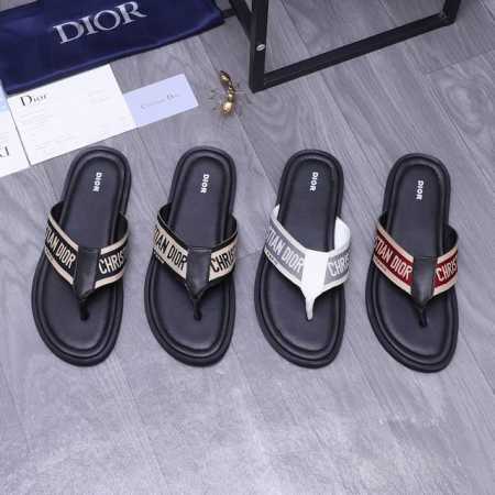 商品商标：Dior 迪奥 拖鞋 正码码数 38-45 商品材料：精选印花透气鞋面 脚底皮里 橡胶大底 - 点击图像关闭