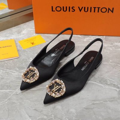工厂价 Louis Vuitton 路易威登 2024年新款凉鞋 鞋面：真丝 内里：羊皮 鞋底：意大利真皮大底 跟高：1.5Cm 码数：35-40